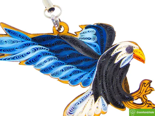 Vista 6 de Colección Quilling Bird Lovers – Adornos de quilling hechos a mano para amantes de los animales, decoraciones para el hogar y días festivos, dijes