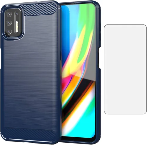 Vista 9 de Asuwish Funda compatible con Moto G9 Plus y protector de pantalla de vidrio templado, accesorios de celda, funda protectora de cuerpo completo