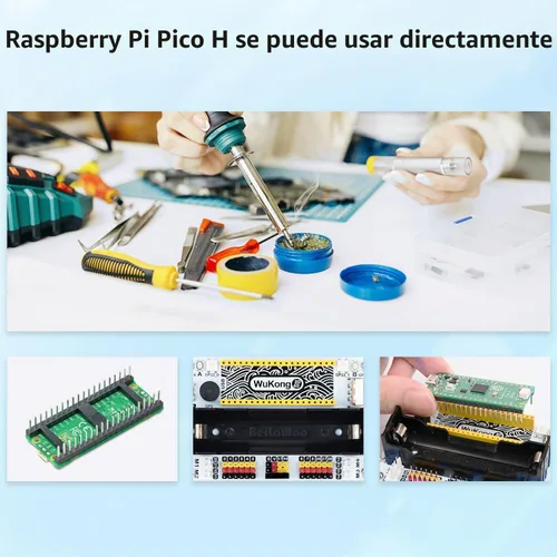 Vista 5 de ELECFREAKS Wukong2040 Adaptador de placa de expansión para Raspberry Pi Pico Breakout Board con zumbador/luces arcoíris/interfaz de motor/expansión