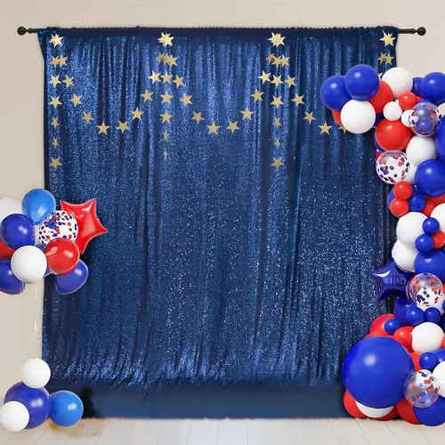 Vista 56 de PartyDelight Cortinas de Fondo de Lentejuelas 2 Paneles Negro 5 Pies x 10 Pies Telón de Fondo para Fotografía Cortina de Boda Eventos Especiales