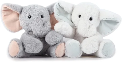 Vista 4 de TCBunny Peluche de elefante bebé para dormir, 11 pulgadas, niños, Aichie (gris)