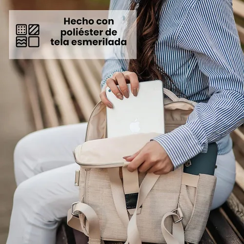 Vista 5 de Nordace Siena II Mini mochila inteligente para uso diario con puerto de carga USB, resistente al agua, elegante mochila para portátil para tareas