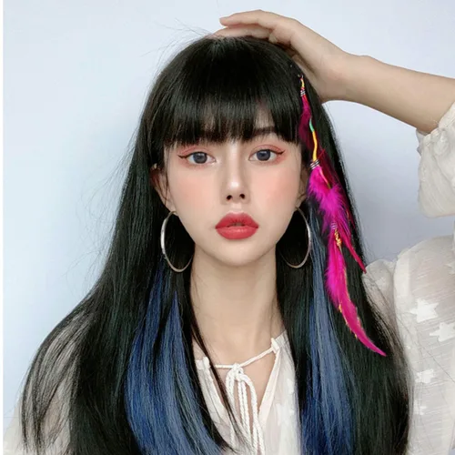 Vista 5 de 6 piezas de clip de plumas para el cabello, hecho a mano, bohemio, hippie, clip de plumas, accesorios para el cabello de Halloween, accesorios