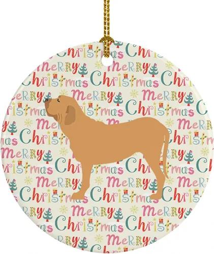 Vista 74 de Caroline's Treasures Affenpinscher - Adorno de cerámica con texto en inglés "Merry Christmas", multicolor para colgar en el árbol de Navidad