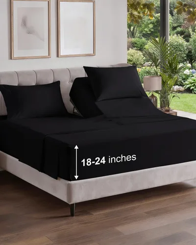 Vista 706 de Extra Deep Twin XL Sheet Set - 3 Piece College Dorm Room - White 01-Blanco
