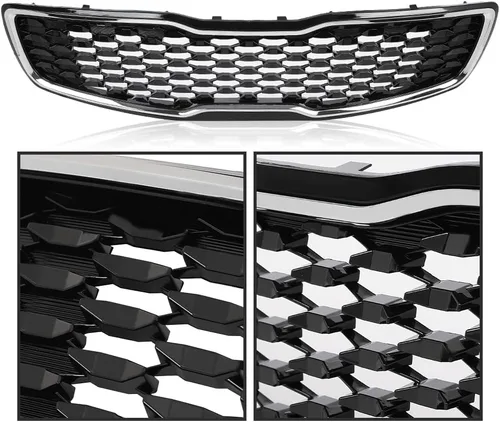 Vista 5 de CROSSDESIG Rejilla de parachoques superior cromada delantera compatible con Kia Forte5 Hatchback EX LX 2017 2018