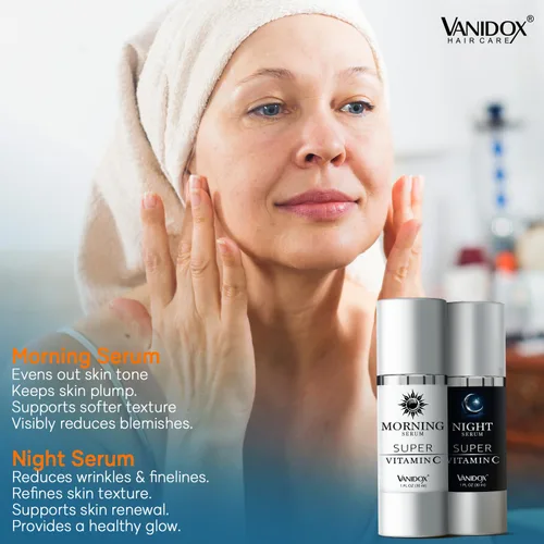 Vista 4 de VANIDOX Suero súper vitamina C para mujeres mayores de 70 años, fórmula todo en uno, fabricado en Estados Unidos, hidrata, reafirma, levanta y se