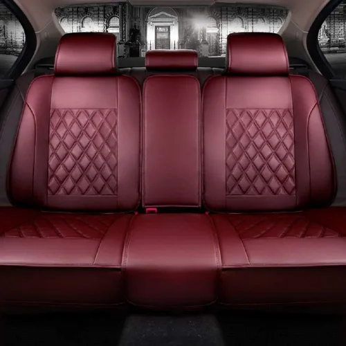 Vista 3 de Skysep - Juego completo universal de 5 asientos rodeados de coche color sólido impermeable fundas de asiento de coche protector ajustable extraíble