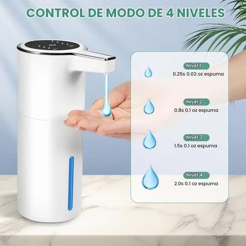 Vista 4 de Paquete de 4 dispensadores automáticos de jabón líquido sin contacto, dispensador de jabón líquido con sensor inteligente de 13.5 onzas, recargable
