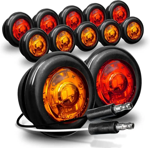 Vista 20 de TRUE MODS Luz de marcador LED redonda ámbar de 3/4 pulgadas para remolque 12V [DOT FMVSS 108] [SAE P2PC] [Salida semiesférica] [Impermeable IP67]