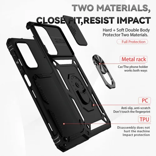 Vista 4 de Funda para Galaxy A23 5G, con protectores de pantalla y funda para cámara, [grado militar] de 16 pies. Funda a prueba de caídas con funda protectora