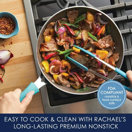 Vista 3 de Rachael Ray Sartén antiadherente Cook + Create de 10.5 pulgadas, color azul agave
