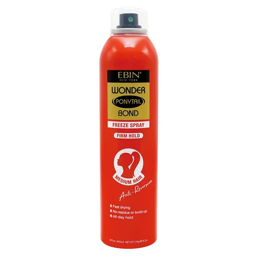 Vista 12 de EBIN NEW YORK Wonder Tail Bond - Aerosol de congelación de fijación extrema, cabello grueso, 2.7 onzas, sujeción de larga duración, control
