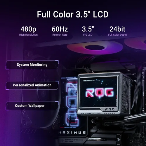 Vista 5 de ASUS ROG RYUJIN III 360 ARGB EXTREME enfriador líquido de CPU AIO todo en uno, AMD Ryzen 9000 e Intel® Core™ Ultra Ready, bomba Asetek Gen8 V2