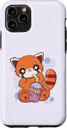 Vista 10 de Funda para iPhone 15 con diseño de panda rojo Boba Cute Anime Kawaii Pearl Bubble Tea Case