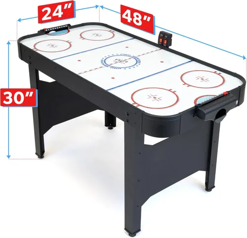 Vista 7 de GoSports Mesa de Arcade de Air Hockey de 48 Pulgadas - Roble o Negro - Incluye 2 Empujadores, 3 Discos, Motor AC y Marcador LED