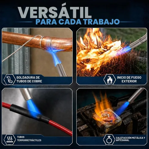 Vista 8 de Kit de manguera de antorcha de propano válvula de llama ajustable de Negro