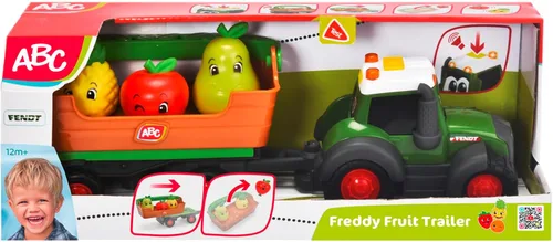 Vista 7 de Dickie 204115010 ABC - Tractor de frutas con remolque, fruta incluida, luz de trinquete, sonido, 11.8 in