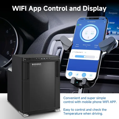 Vista 4 de BODEGA Refrigerador mejorado de 12 voltios, control de aplicación para refrigerador de caravana, refrigerador y congelador RV de 45 L
