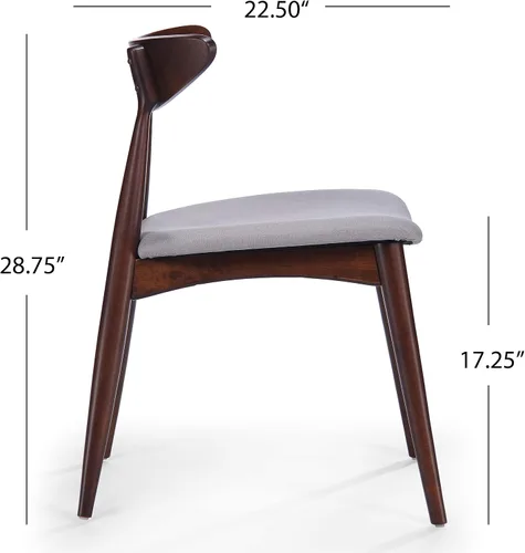 Vista 8 de Christopher Knight Home Barron - Juego de comedor de tela y madera de nogal, juego de 5 piezas, gris claro / nogal