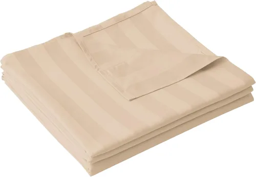 Vista 30 de Sábana Plana de Algodón Individual Solamente, Sábana Superior de 600 Hilos 100% Algodón Egipcio 1 Pieza, Sábanas Planas Frescas y Transpirables Beige
