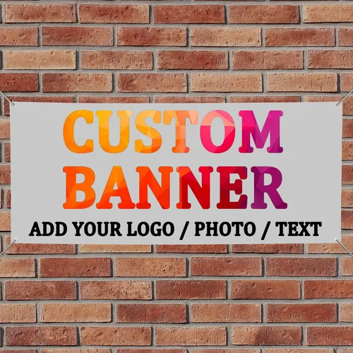 Vista 8 de Personaliza tu propio cartel con foto, imagen, fotografía, logotipo o nombre, pancartas personalizadas para fiesta de cumpleaños, negocio, 10' X 3