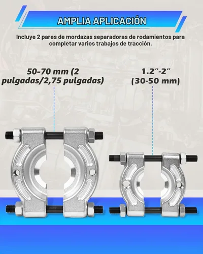 Vista 5 de DAYUAN Juego de 14 extractores separadores de rodamientos, resistente capacidad de 5 toneladas, kit de extractor de rodamientos de 2 y 3 pulgadas