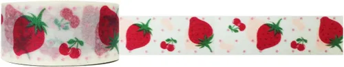 Vista 2 de Wrapables Cinta adhesiva washi floral y natural, fresas y cerezas