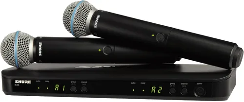 Vista 5 de Sistema de micrófono inalámbrico Shure BLX288/B58 - Vida útil de batería de 14 horas, rango de 300 pies, UHF Incluye (2) micrófonos vocales