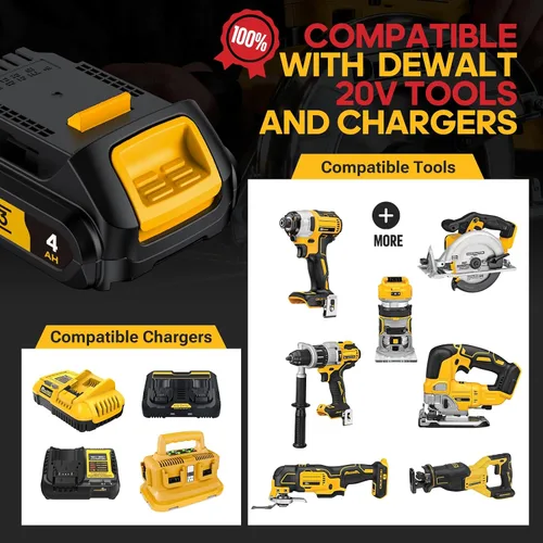Vista 10 de Reemplazo 4Ah compatible con batería Dewalt 20V MAX con alta capacidad