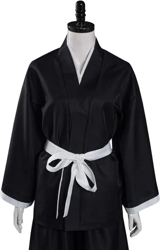Vista 4 de Conjunto de kimono tradicional de anime japonés para mujer, disfraz de samurái del período Edo