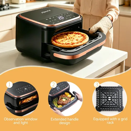 Vista 4 de Horno de pizza con freidora de aire de 4.5 cuartos de galón