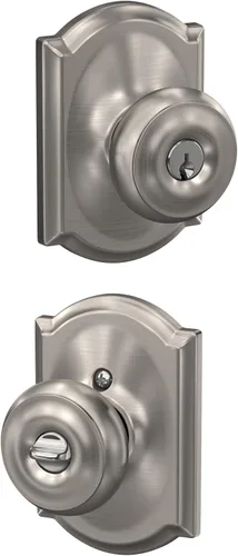 Vista 32 de SCHLAGE F10 GEO 716 Pomo de Puerta Georgiano, Cerradura de Paso para Pasillo y Armario, Bronce Envejecido (Paquete de 4)