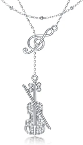 Vista 18 de MONGAS Árbol de la vida/cruz infinita/cerradura y llave/loto/hamsa/caballo/fresa/ópalo/látar/libélula/corazón/violín collar en capas de plata
