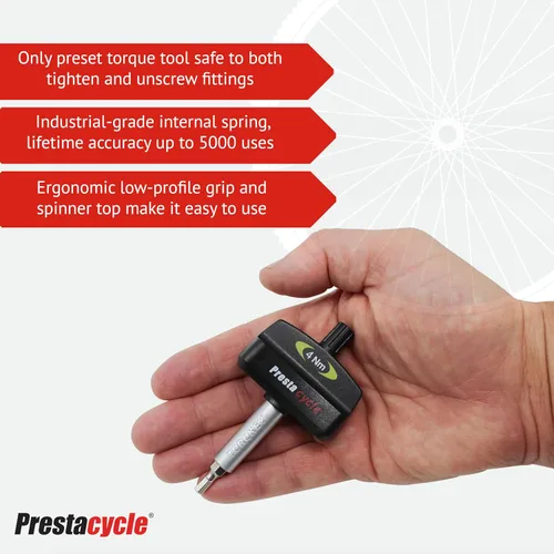 Vista 3 de Prestacycle Mini Bike TorqKeys - Herramienta de par preestablecida con 6 puntas y soporte - Compatible con broca hexagonal estándar de 1/4" - Elige