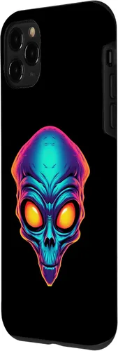 Vista 23 de iPhone 13 Pro Max Scary Alien Face UFO Alien Head Funny Alien Case