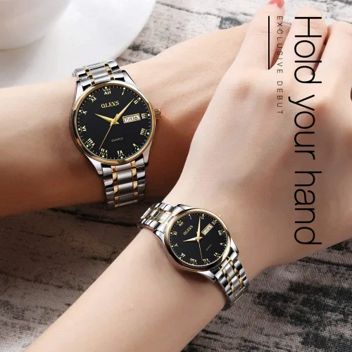 Vista 6 de OLEVS Reloj de pulsera analógico impermeable y económico de cuarzo para hombre reloj de calendario clásico