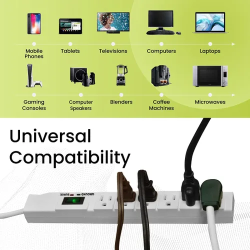 Vista 2 de Gogreen Power gg-16315 – 15 6 Outlet con protector de sobretensión 15 ft Cord