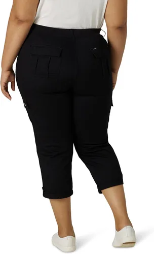 Vista 2 de Lee Pantalón capri tipo cargo flexible para mujer, talla grande, ultra lux, cómodo