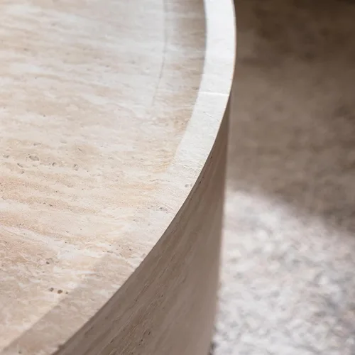 Vista 5 de Mesa de centro moderna, mesa de té central circular de 15.75 pulgadas, mesa de cóctel, mesas de centro redondas cilíndricas para sala de estar