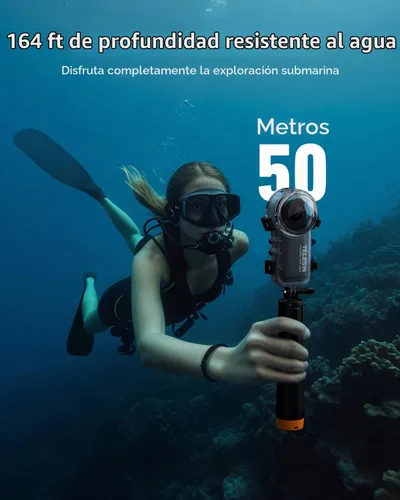 Vista 3 de TELESIN Insta 360 X4 - Funda de buceo invisible, 50m / 164 ft/164 pies, impermeable, carcasa protectora para buceo subacuático, carcasa para Insta