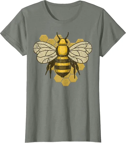 Vista 3 de Retro Beekeeper Beekeeper Honey Bumblebee Vintage Saves Bees T-Shirt Asphalt Grey