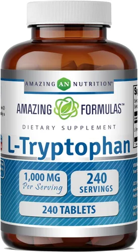 Vista 8 de Amazing Formulas L-triptófano 1000mg 60 tabletas Suplemento Sin OMG Sin gluten Fabricado en Estados Unidos