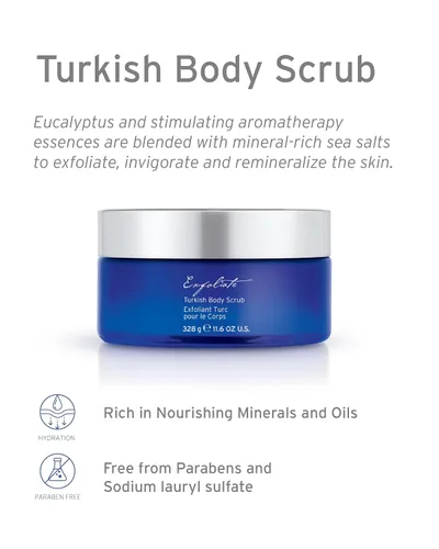 Vista 2 de Kerstin Florian Exfoliante corporal turco para aromaterapia, sales marinas exfoliantes con eucalipto, 11.6 onzas