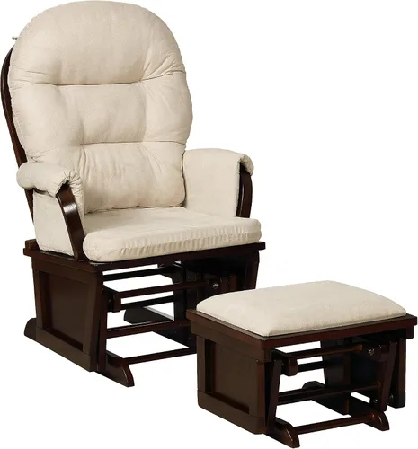 Vista 2 de Naomi Home Amelia Glider & Ottoman Set Espresso/Cream