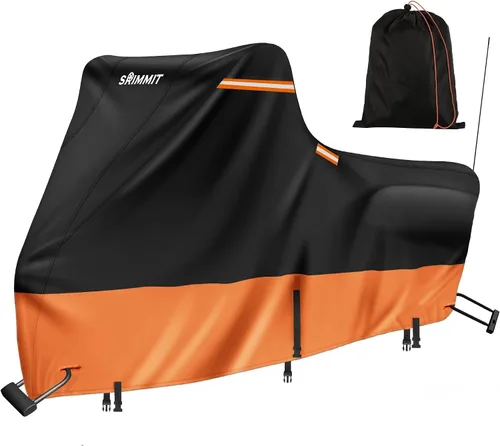 Vista 8 de Cubierta para motocicleta 420D resistente para modelos de turismo Harley Davidson Road King, impermeable al aire libre, protección contra lluvia, UV