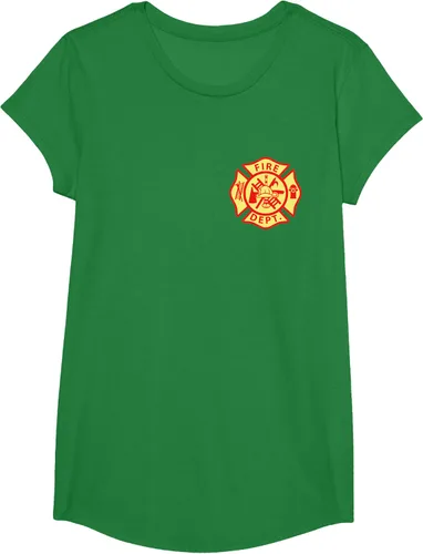 Vista 80 de Camiseta con logotipo de bomberos con símbolo de bombero, Negro