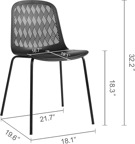 Vista 3 de Sillas modernas con patas de metal para sala, dormitorio, cocina, comedor, sala de espera, restaurantes, cafeterías, juego de 4