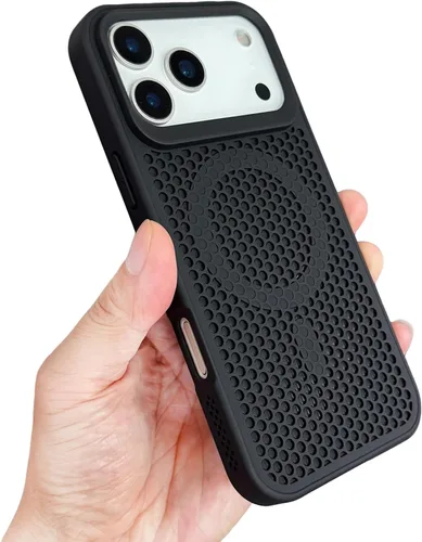 Vista 17 de Funda protectora para iPhone 13, compatible con MagSafe, doble capa de disipación de calor de panal de abeja, transpirable y a prueba de golpes