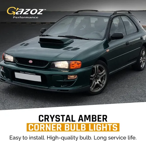 Vista 3 de Luces de esquina ámbar de cristal Lámparas W/E-Mark para 1992-2000 Subaru impreza Outback GC8 CC8A